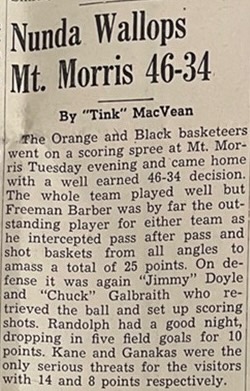 Freeman Barber and Ernie Goll on Nunda town basketball team